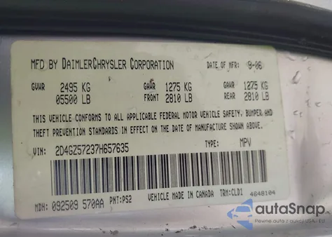 2007 Dodge Magnum Rt from USA, damaged, VIN 2D4GZ57237H657635